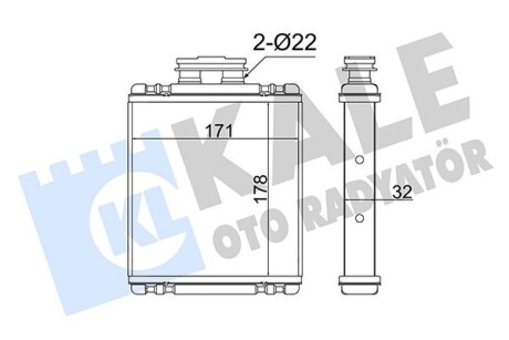 Радиатор отопителя Audi A1 - Seat Ibiiza IV, Ibiza IV Sportcoupe, Ibiza IV OTO RADYATOR Kale 355245