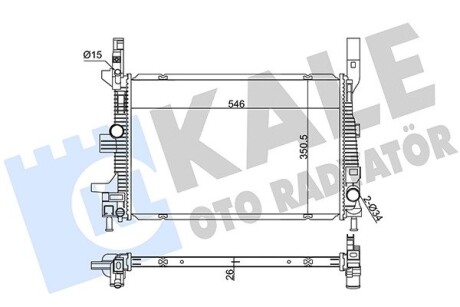 FORD Радиатор охлаждения C-Max II,Focus III,Transit Connect 1.5/1.5TDCi 14- Kale 355520