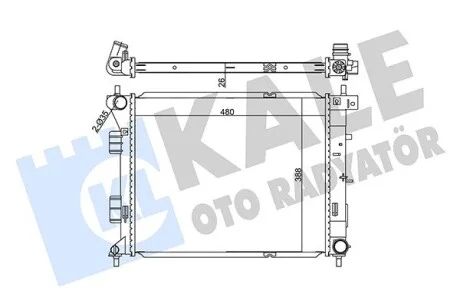 KALE HYUNDAI Радиатор охлаждения i30,Elantra,Kia Ceed 1.4/1.6CRDi 11- Kale 355540