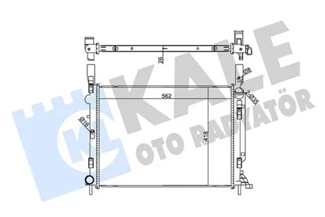 Радиатор охлаждения Renault Kangoo, Grand Kangoo KALE OTO RADYATOR Kale 355565