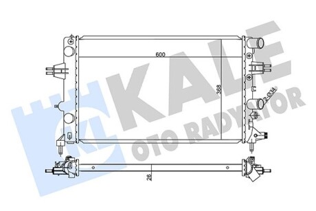 OPEL радіатор охолодження Astra G 1.6 02- Kale 355570