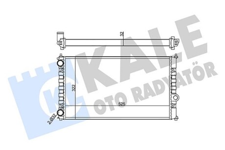 VW Радиатор охлаждения Caddy II,Polo,Seat 1.6/1.8 Kale 355590