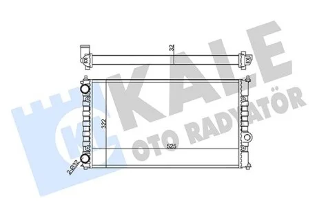 KALE VW Радиатор охлаждения Caddy II,Polo,Seat 1.6/1.8 Kale 355590