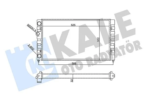 KALE VW радіатор охолодження Golf III 1.6 91- Kale 355605 (фото 1)