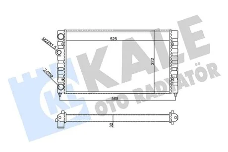 KALE VW радіатор охолодження Golf III 1.6 91- Kale 355605