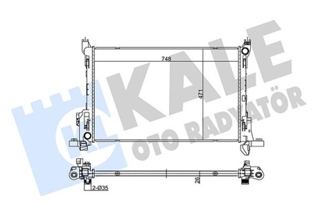 OPEL Радиатор охлаждения Vivaro,Renault Trafic III,Nissan,Fiat 1.6dCi 14- Kale 355635