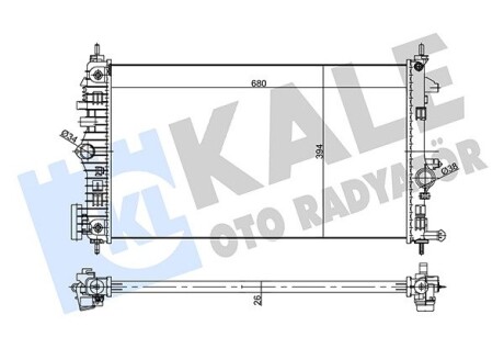 OPEL Радиатор охлаждения Insignia 1.6/2.0CDTi 08- Kale 355645