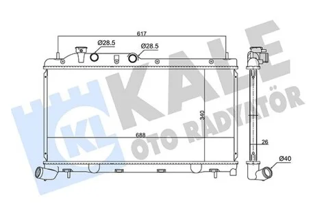 KALE SUBARU Радіатор системи охолодження двигуна FORESTER 2.0 08-, IMPREZA 2.0 09-, LEGACY 2.0 08- Kale 355755