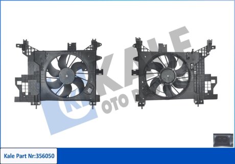Вентилятор охолодження радіатора (з дифузором) Renault Duster (11-) 1.5dCi OTO RADYATOR Kale 356050
