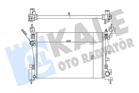 Радіатор охолодження двигуна Citroen Nemo/Peugeot Bipper/Fiat Fiorino (07-) 1.4i KALE OTO RADYATOR Kale 356270