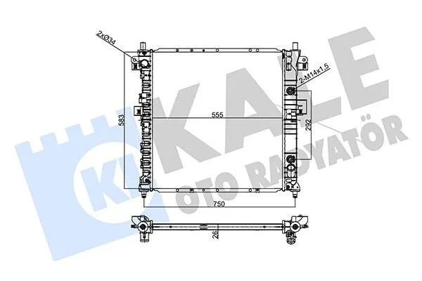 Радиатор охлаждения Ssangyong Actyon I, Kyron Radiator KALE OTO RADYATOR Kale 356325 (фото 1)