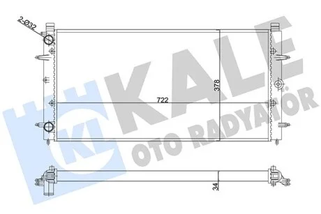 KALE VW Радіатор охолодження CALIFORNIA T4 94-, TRANSPORTER T4 90- Kale 356880