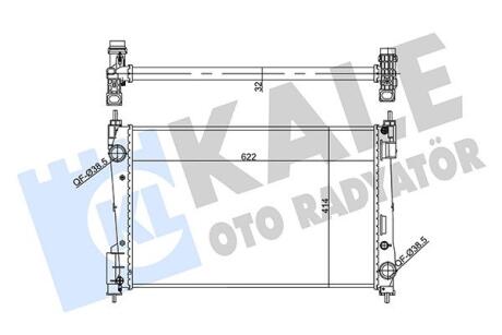 OPEL Радіатор сист. охолодження двиг. Corsa D, Fiat Grande Punto 1.3d 06- Kale 356955