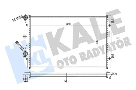 Радиатор охлаждения Superb (08-)/Passat B6 (05-)/Golf V (03-)/Golf VI (08-) 1.4T/1.8T/2.0T МКПП/АКПП KALE OTO RADYATOR Kale 356985