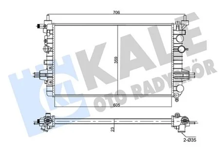 Радиатор охлаждения Opel Astra H, Zafira B KALE OTO RADYATOR Kale 357020