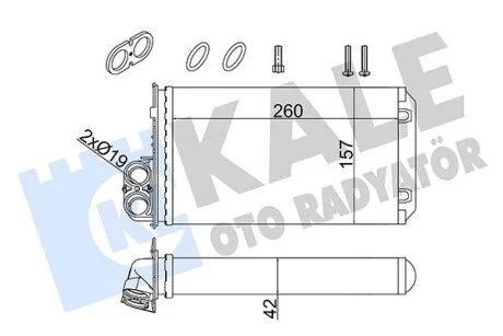 Радіатор обігрівача Renault Trafic II KALE OTO RADYATOR Kale 357245