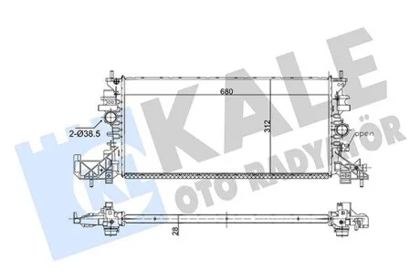 KALE OPEL радіатор охолодження (608*312*28) Astra K (мкп) 15- Kale 357255