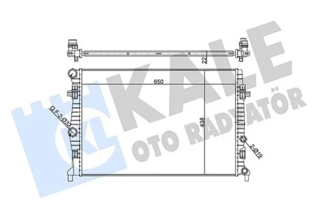KALE VW Радіатор охолодження двиг. GOLF VII 1.0, 1.2 12-, GOLF SPORTSVAN VII 14-, SKODA, AUDI, SEAT Kale 357265