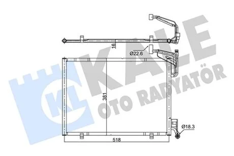 KALE FORD Радіатор кондиціонера (конденсатор) B-MAX 1.0 12-, FIESTA VI 1.0 12-, TRANSIT COURIER B460 1.0 14- Kale 357315