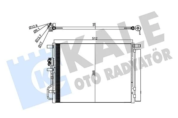 Радіатор кондиціонера Hyundai Tucson/KIA Sportage (15-) 1.6i, 1.6, 1.7, 2.0 CRDi KALE OTO RADYATOR Kale 357785 (фото 1)
