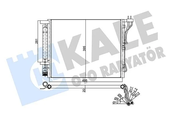 Радіатор кондиціонера Kia Optima KALE OTO RADYATOR Kale 358010 (фото 1)