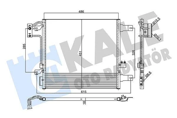 KALE JEEP Радіатор кондиціонера (конденсатор) WRANGLER III 2.8, 3.6, 3.8 07- (автомат) Kale 358055 (фото 1)