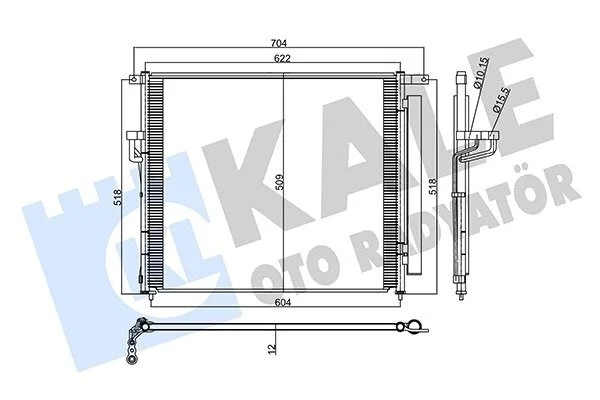 KALE FORD Радіатор кондиціонера (конденсатор) Ranger 2.2/3.2TDCi 11- Kale 358230 (фото 1)