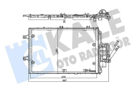 KALE OPEL радіатор кондиціонера Combo Tour,Corsa C Kale 358255
