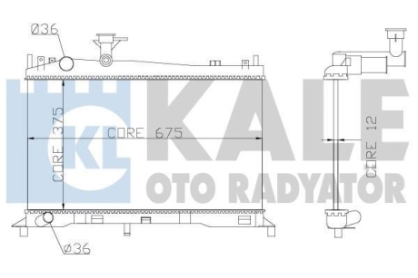 Радиатор охлаждения Mazda 6 OTO RADYATOR Kale 360100