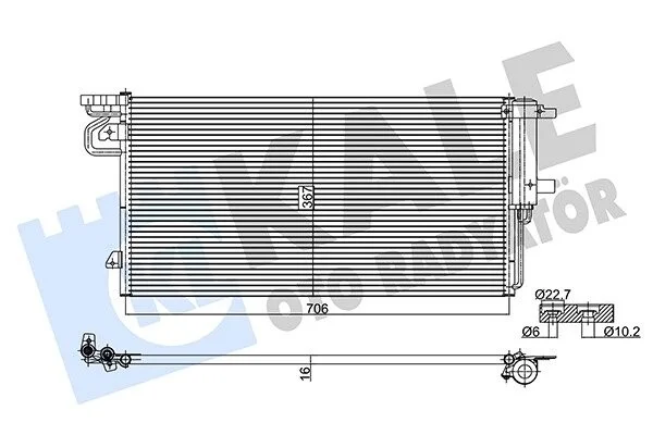 Радиатор кондиционера Ford C-Max II, Focus III, Grand C-Max, Kuga II KALE OTO RADYATOR Kale 361295 (фото 1)