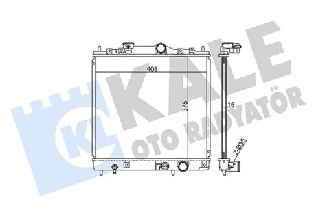 KALE MITSUBISHI Радиатор охлаждения Colt IV,Lancer V 1.3/1.6 92- Kale 362500