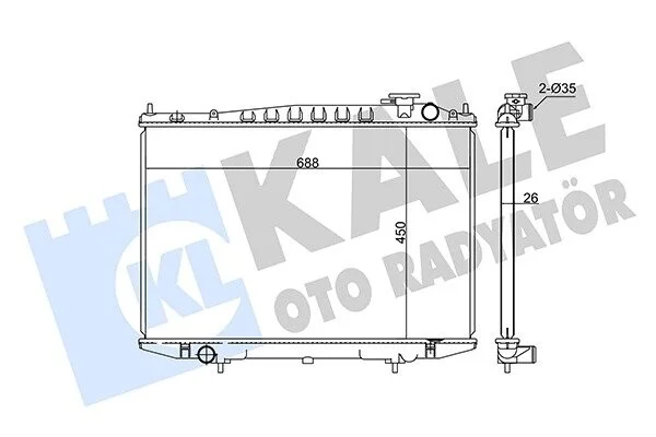 Радіатор охолодження двигуна (паяний) Nissan Navara D22 (97-) KALE OTO RADYATOR Kale 362700 (фото 1)