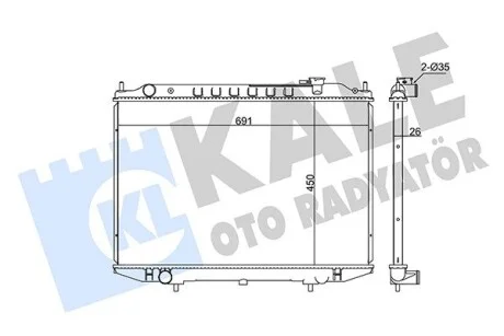 Радиатор охлаждения Nissan NP300 (08-), Pick Up (98-) 2.5D KALE OTO RADYATOR Kale 362900