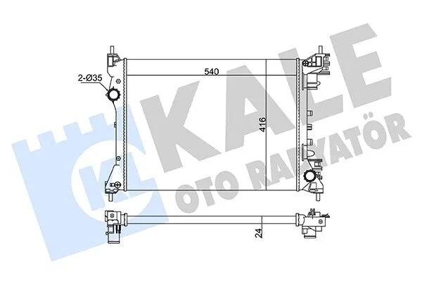 Радіатор охолодження двигуна Fiat Doblo (09-)/Opel Combo (12-) 1.4i KALE OTO RADYATOR Kale 363070 (фото 1)