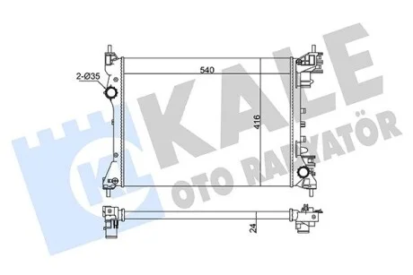 KALE FIAT Радіатор охолодження двиг. Doblo, Opel Combo Tour 1.4 10- Kale 363070