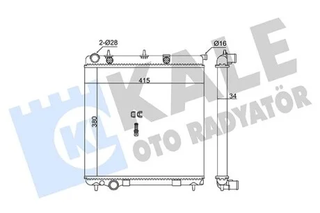 KALE PEUGEOT Радіатор сист. охолодження 207 1.4 HDI 06- Kale 363125