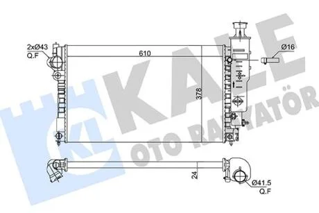 KALE PEUGEOT Радіатор охолодження двиг. PEUGEOT 405 1.4-2.0 92- Kale 363130