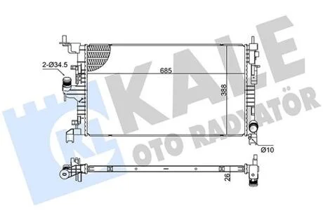 KALE DACIA Радіатор системи охолодження двигуна DUSTER 1.5 10- Kale 363245