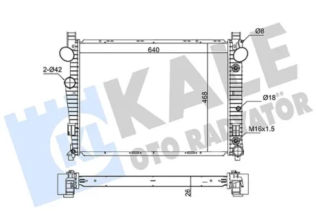 Радиатор охлаждения двигателя (паяный) MB S-Class W220 (98-) 2.8i, 3.2i Kale 363535
