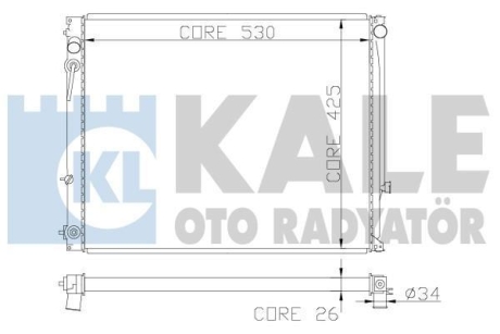OPEL радіатор охолодження Combo Tour,Corsa C 1.4/1.8 Kale 363600
