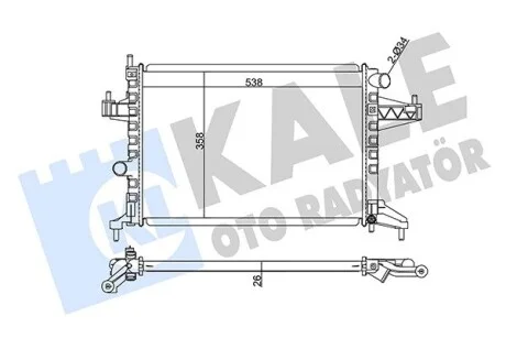 KALE OPEL радіатор охолодження Combo Tour,Corsa C 1.4/1.8 Kale 363600