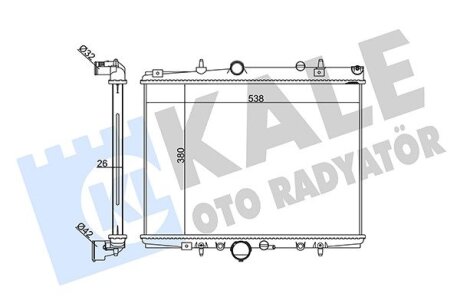 CITROEN радіатор охолодження C5 I,II 1.8 16V 01-,Peugeot 406/607 1.8/2.0HDI Kale 364500