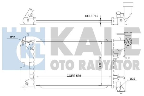 TOYOTA радіатор охолодження Corolla 1.4/1.6 01- Kale 366200