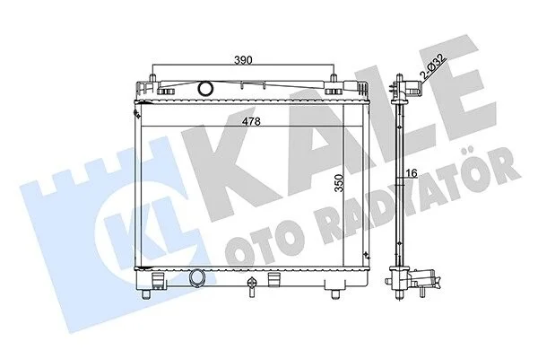 KALE TOYOTA радіатор охолодження Yaris 1.0/1.3 05- Kale 367000 (фото 1)