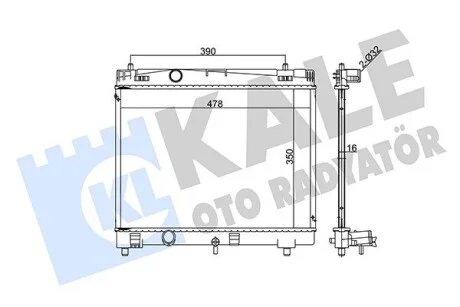 KALE TOYOTA радіатор охолодження Yaris 1.0/1.3 05- Kale 367000