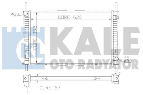 FORD радіатор охолодження Mondeo III 1.8/2.0 00- Kale 368700 (фото 1)