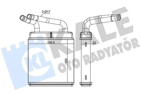 KALE MITSUBISHI Радіатор опалення L300 90-08 Kale 370640