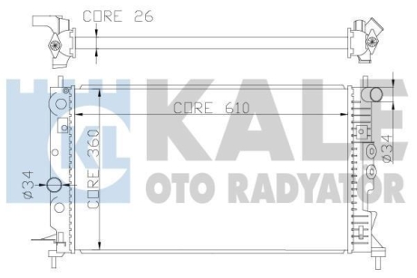 OPEL радіатор охолодження Vectra B 1.6/2.2 Kale 374100