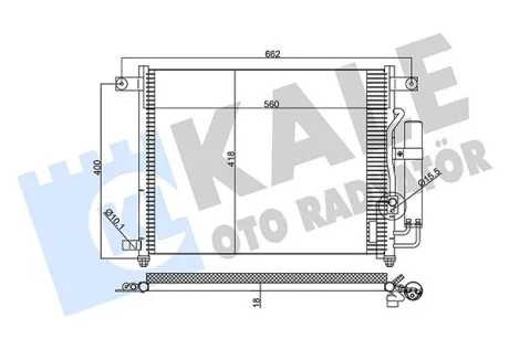 Радіатор кондиціонера Авео/Т200 (02-) KALE OTO RADYATOR Kale 377000