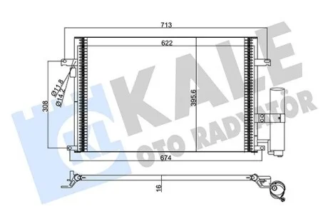 Радиатор кондиционера Chevrolet Lacetti, Nubira - Daewoo Lacetti, Nubira Condenser KALE OTO RADYATOR Kale 377100